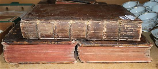 6 leather Antiquarian books